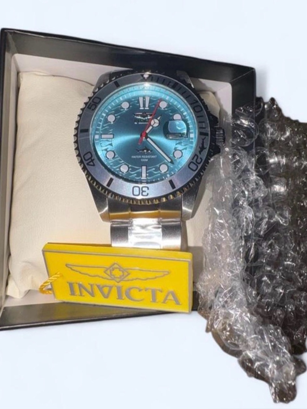 Invicta Men's Stainless Steel Watch with Turquoise Blue Dial